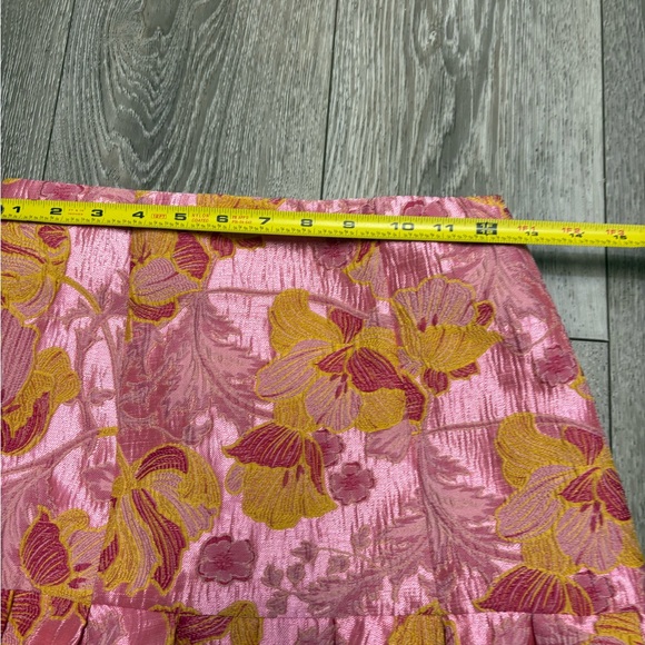 ASOS Pink and Yellow Floral Ruffle Mini Skirt - Picture 4 of 10